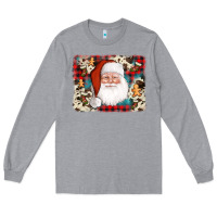 Heather Grey cowhide santa cookie socks background Long Sleeve Tee - AdoDesignShop