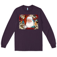 Plum cowhide santa cookie socks background Long Sleeve Tee - AdoDesignShop