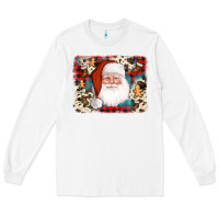 White cowhide santa cookie socks background Long Sleeve Tee - AdoDesignShop