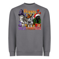 Storm Happy Hallothanksmas Cats Heavyweight Sweatshirt - BundleAndBundleShop