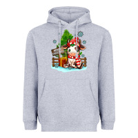 Heather Grey merry christmas cow Heavyweight Hoodie - MaliasSmallBusiness