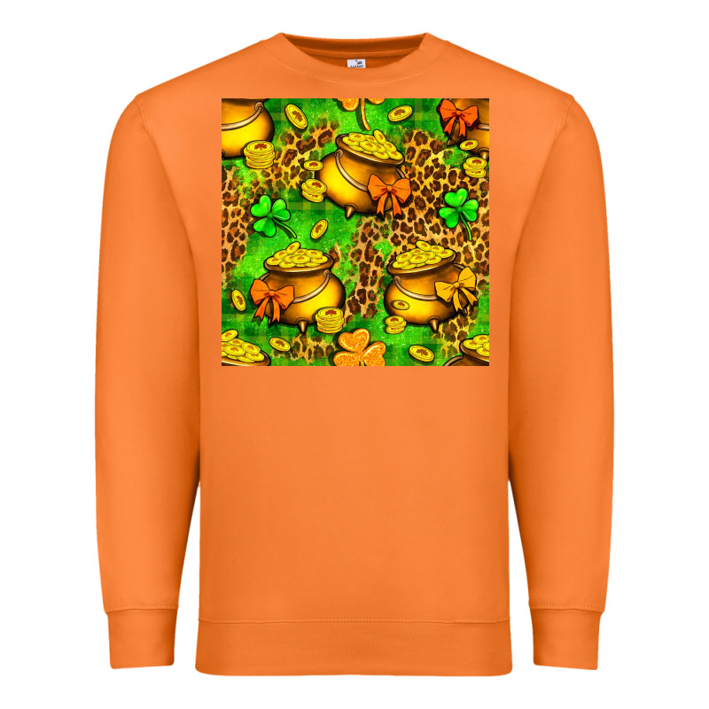 St. Patrick's Pot Of Gold Seamless Pattern Premium Sweatshirt by BundleAndBundleShop | Teevron