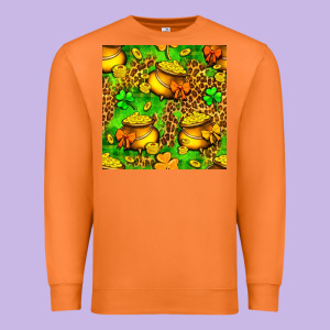 St. Patrick's Pot Of Gold Seamless Pattern Premium Sweatshirt Designed By Bundleandbundleshop