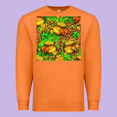 St. Patrick's Pot Of Gold Seamless Pattern Premium Sweatshirt Designed By Bundleandbundleshop