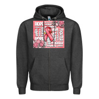 Charcoal Heather cancer words Zipper Hoodie - MaliasSmallBusiness