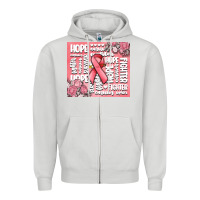 Dove Grey cancer words Zipper Hoodie - MaliasSmallBusiness
