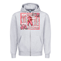 Heather Grey cancer words Zipper Hoodie - MaliasSmallBusiness