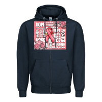 Navy cancer words Zipper Hoodie - MaliasSmallBusiness