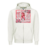 Oatmeal Heather cancer words Zipper Hoodie - MaliasSmallBusiness