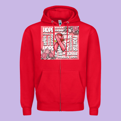 Cancer Words Zipper Hoodie Designed By Maliassmallbusiness