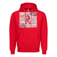 Red cancer words Zipper Hoodie - MaliasSmallBusiness