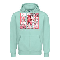 Seafoam cancer words Zipper Hoodie - MaliasSmallBusiness