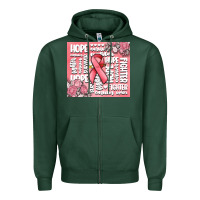 Sports Green cancer words Zipper Hoodie - MaliasSmallBusiness