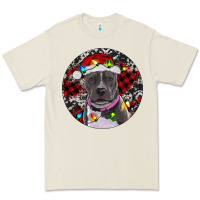 Bone Pitbull And Buffalo Plaid Premium Tee - RanaPortraitStore