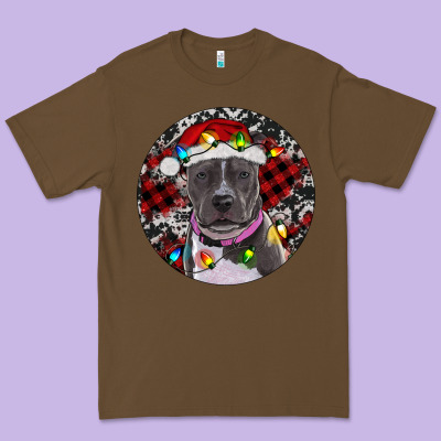 Pitbull And Buffalo Plaid Premium Tee Designed By Ranaportraitstore