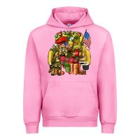 Fuchsia Pink Christmas army gnomes truck 4th of july Urban Hoodie - HowdyJamesFarm
