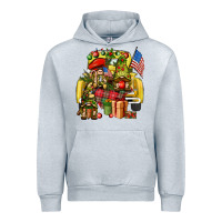 Heather Grey Christmas army gnomes truck 4th of july Urban Hoodie - HowdyJamesFarm