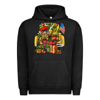 Pigment Black Christmas army gnomes truck 4th of july Urban Hoodie - HowdyJamesFarm