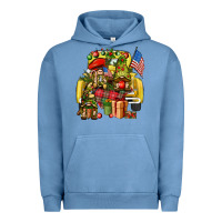 Pigment Pebble Blue Christmas army gnomes truck 4th of july Urban Hoodie - HowdyJamesFarm