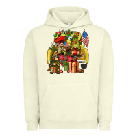 Pigment Pistachio Christmas army gnomes truck 4th of july Urban Hoodie - HowdyJamesFarm