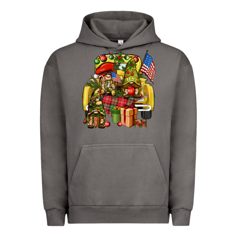 Christmas Army Gnomes Truck 4th Of July Urban Hoodie by HowdyJamesFarm | Teevron