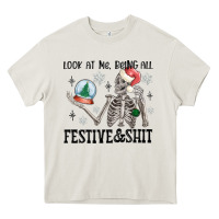 Cream look at me being all festive and shit Heavy Core Tee - MaliasSmallBusiness