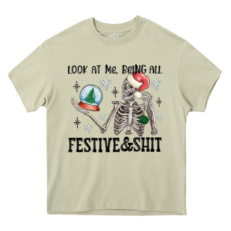 Look At Me Being All Festive And Shit Heavy Core Tee by MaliasSmallBusiness | Teevron