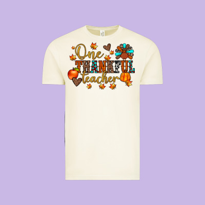 One Thankful Teacher Vintage Tee Designed By Jahusdesignshop
