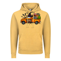 Vintage Mustard happy halloween truck Vintage Hoodie - CowhideDigitalArt