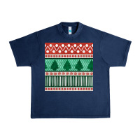 Navy christmas trees hand drawn seamless pattern Urban Heavy Tee - BundleAndBundleShop