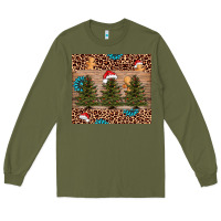 Army Green Christmas trees leopard Long Sleeve Tee - AdoDesignShop