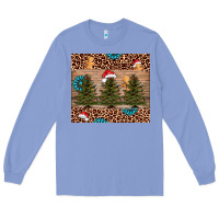 Colony Blue Christmas trees leopard Long Sleeve Tee - AdoDesignShop