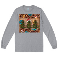 Heather Grey Christmas trees leopard Long Sleeve Tee - AdoDesignShop