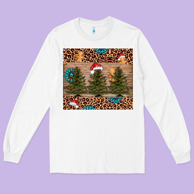 Christmas Trees Leopard Long Sleeve Tee Designed By Adodesignshop
