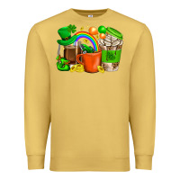 Antique Gold St. Patricks Day Coffee Cups Premium Sweatshirt - BundleAndBundleShop