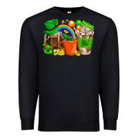 Black St. Patricks Day Coffee Cups Premium Sweatshirt - BundleAndBundleShop
