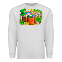 Dove Grey St. Patricks Day Coffee Cups Premium Sweatshirt - BundleAndBundleShop