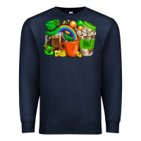 Navy St. Patricks Day Coffee Cups Premium Sweatshirt - BundleAndBundleShop