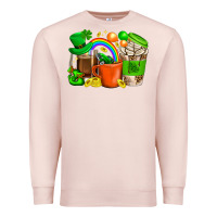 Pale Pink St. Patricks Day Coffee Cups Premium Sweatshirt - BundleAndBundleShop