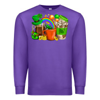 Purple St. Patricks Day Coffee Cups Premium Sweatshirt - BundleAndBundleShop