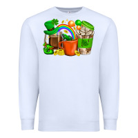 White St. Patricks Day Coffee Cups Premium Sweatshirt - BundleAndBundleShop
