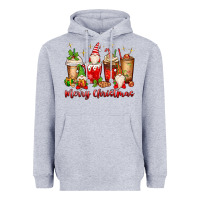 Heather Grey merry christmas gnomes coffee cups Heavyweight Hoodie - MaliasSmallBusiness
