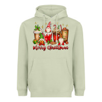 Matcha merry christmas gnomes coffee cups Heavyweight Hoodie - MaliasSmallBusiness
