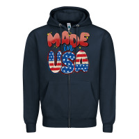Navy made in usa Zipper Hoodie - MaliasSmallBusiness