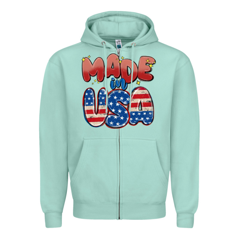 Made In Usa Zipper Hoodie by MaliasSmallBusiness | Teevron