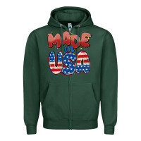 Sports Green made in usa Zipper Hoodie - MaliasSmallBusiness