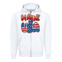 White made in usa Zipper Hoodie - MaliasSmallBusiness