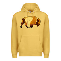 Antique Gold Desert Landscape Bison Silhouette Premium Hoodie - Bettercallsaul
