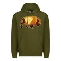 Army Green Desert Landscape Bison Silhouette Premium Hoodie - Bettercallsaul