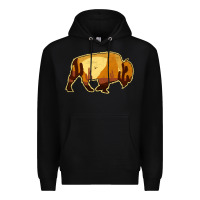 Black Desert Landscape Bison Silhouette Premium Hoodie - Bettercallsaul